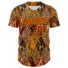 Custom Brown Red Gold-Grass Green 3D Pattern Design Black History Month Animal Print Authentic Baseball Jersey