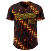 Custom Black Red Gold-Green 3D Pattern Design Black History Month Abstract Authentic Baseball Jersey