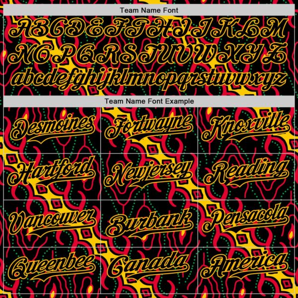 Custom Black Red Gold-Green 3D Pattern Design Black History Month Abstract Authentic Baseball Jersey