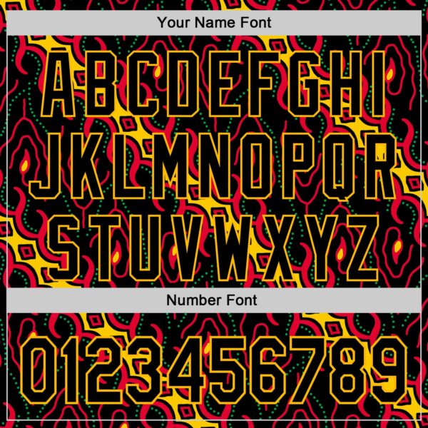 Custom Black Red Gold-Green 3D Pattern Design Black History Month Abstract Authentic Baseball Jersey