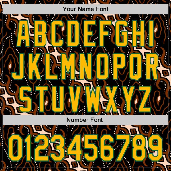 Custom Black Gold Red Cream-Kelly Green 3D Pattern Design Black History Month Abstract Authentic Baseball Jersey