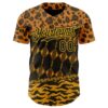 Custom Black Gold Green-Red 3D Pattern Design Black History Month African Ethnicity Style Animal Print Authentic Baseball Jersey