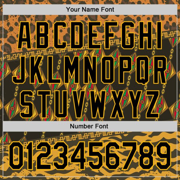 Custom Black Gold Green-Red 3D Pattern Design Black History Month African Ethnicity Style Animal Print Authentic Baseball Jersey