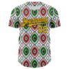 Custom White Gold Red Green-Black 3D Pattern Design Black History Month African Ethnicity Style Authentic Baseball Jersey