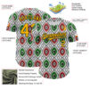 Custom White Gold Red Green-Black 3D Pattern Design Black History Month African Ethnicity Style Authentic Baseball Jersey
