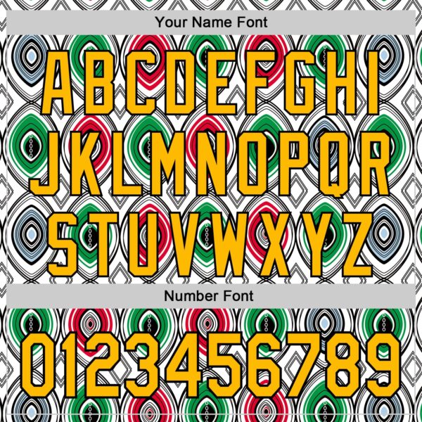 Custom White Gold Red Green-Black 3D Pattern Design Black History Month African Ethnicity Style Authentic Baseball Jersey