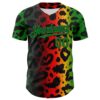 Custom Black Grass Green Yellow-Red 3D Pattern Design Black History Month African Ethnicity Style Animal Print Authentic Baseball Jersey