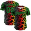 Custom Black Grass Green Yellow-Red 3D Pattern Design Black History Month African Ethnicity Style Animal Print Authentic Baseball Jersey