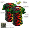 Custom Black Grass Green Yellow-Red 3D Pattern Design Black History Month African Ethnicity Style Animal Print Authentic Baseball Jersey