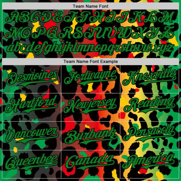 Custom Black Grass Green Yellow-Red 3D Pattern Design Black History Month African Ethnicity Style Animal Print Authentic Baseball Jersey