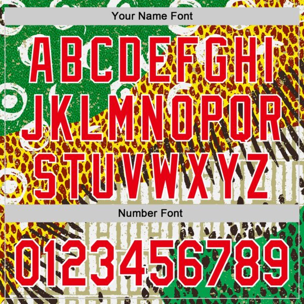 Custom White Fire Red Green Yellow-Black 3D Pattern Design Black History Month Animal Print Authentic Baseball Jersey