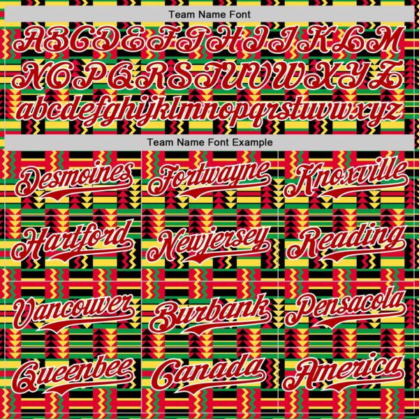 Custom Black Red Yellow Green-White 3D Pattern Design Black History Month African Ethnicity Style Abstract Geometric Authentic Baseball Jersey