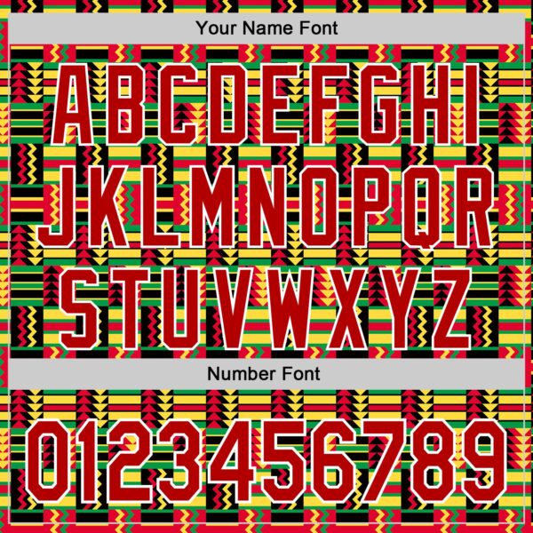 Custom Black Red Yellow Green-White 3D Pattern Design Black History Month African Ethnicity Style Abstract Geometric Authentic Baseball Jersey