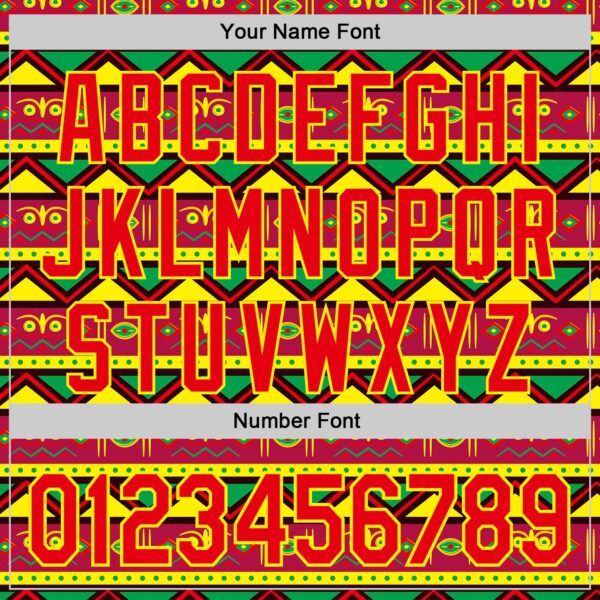 Custom Green Fire Red Light Yellow-Black 3D Pattern Design Black History Month African Ethnicity Style Abstract Geometric Authentic Baseball Jersey