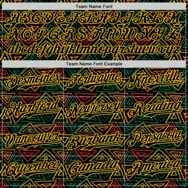 Custom Black Red Green-Yellow 3D Pattern Design Black History Month African Ethnicity Style Abstract Geometric Authentic Baseball Jersey