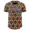 Custom Black Red Green Yellow-White 3D Pattern Design Black History Month African Ethnicity Style Abstract Geometric Authentic Baseball Jersey
