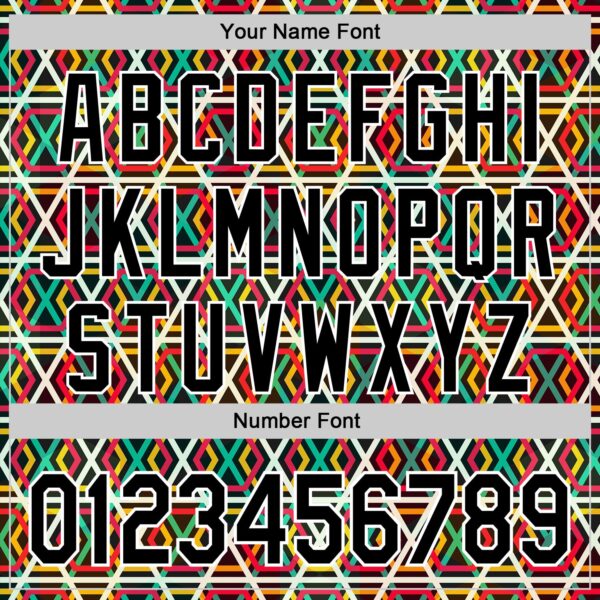 Custom Black Red Green Yellow-White 3D Pattern Design Black History Month African Ethnicity Style Abstract Geometric Authentic Baseball Jersey