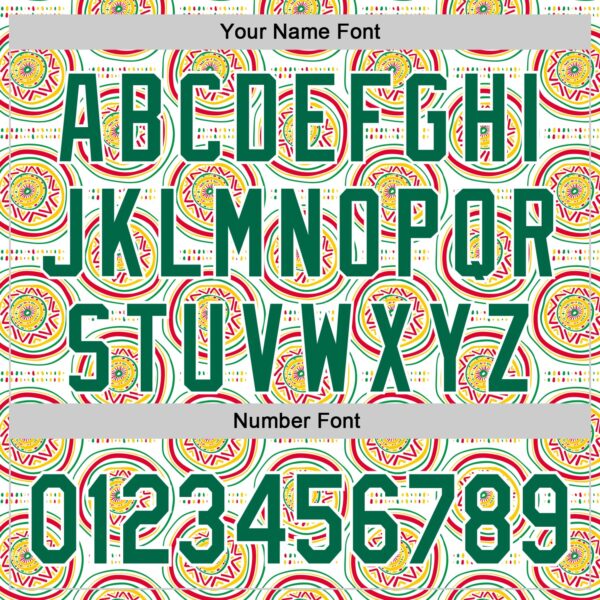 Custom White Kelly Green Yellow-Red 3D Pattern Design Black History Month African Ethnicity Style Authentic Baseball Jersey