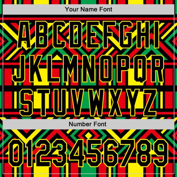 Custom Green Black Red-Light Yellow 3D Pattern Design Black History Month African Ethnicity Style Abstract Geometric Authentic Baseball Jersey