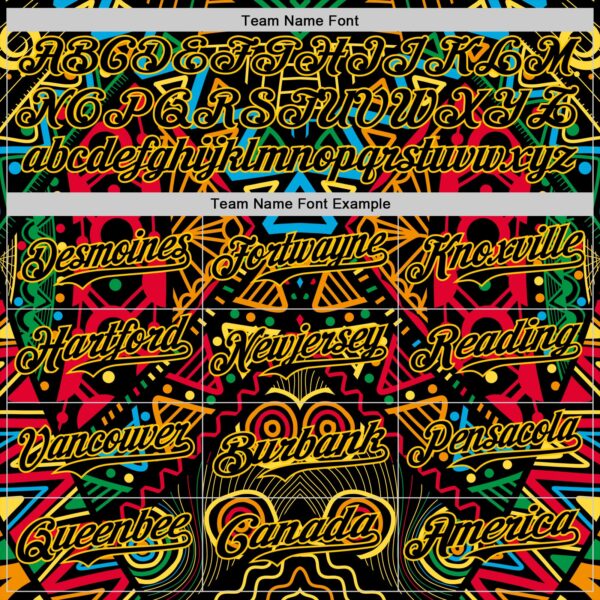 Custom Black Green Yellow Red-Blue 3D Pattern Design Black History Month African Ethnicity Style Abstract Geometric Authentic Baseball Jersey