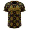 Custom Black Green Red-Gold 3D Pattern Design Black History Month African Ethnicity Style Abstract Geometric Authentic Baseball Jersey
