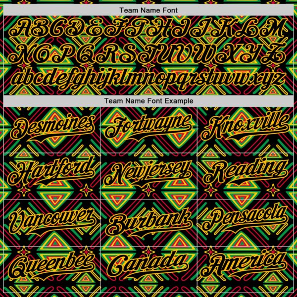 Custom Black Green Red-Gold 3D Pattern Design Black History Month African Ethnicity Style Abstract Geometric Authentic Baseball Jersey