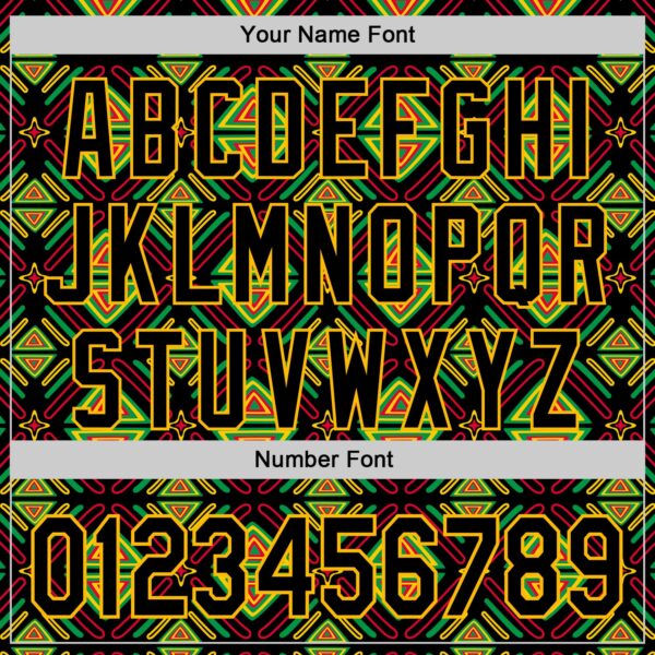 Custom Black Green Red-Gold 3D Pattern Design Black History Month African Ethnicity Style Abstract Geometric Authentic Baseball Jersey