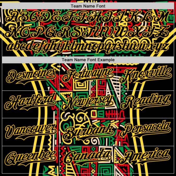 Custom Black Yellow Green-Red 3D Pattern Design Black History Month African Ethnicity Style Abstract Geometric Authentic Baseball Jersey