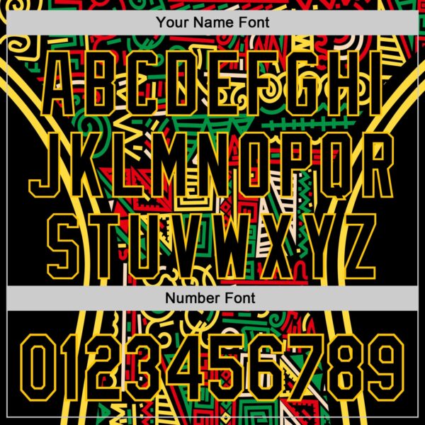 Custom Black Yellow Green-Red 3D Pattern Design Black History Month African Ethnicity Style Abstract Geometric Authentic Baseball Jersey