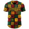 Custom Black Gold Green-Red 3D Pattern Design Black History Month African Ethnicity Style Abstract Geometric Authentic Baseball Jersey