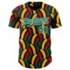 Custom Black Kelly Green Red Yellow-White 3D Pattern Design Black History Month African Ethnicity Style Abstract Geometric Authentic Baseball Jersey