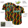 Custom Black Kelly Green Red Yellow-White 3D Pattern Design Black History Month African Ethnicity Style Abstract Geometric Authentic Baseball Jersey