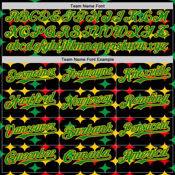 Custom Black Grass Green Gold-Red 3D Pattern Design Black History Month African Ethnicity Style Abstract Geometric Authentic Baseball Jersey