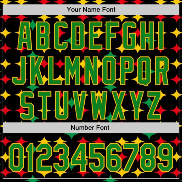 Custom Black Grass Green Gold-Red 3D Pattern Design Black History Month African Ethnicity Style Abstract Geometric Authentic Baseball Jersey