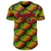 Custom Black Fire Red Green-Yellow 3D Pattern Design Black History Month Gradient African Ethnicity Style Authentic Baseball Jersey