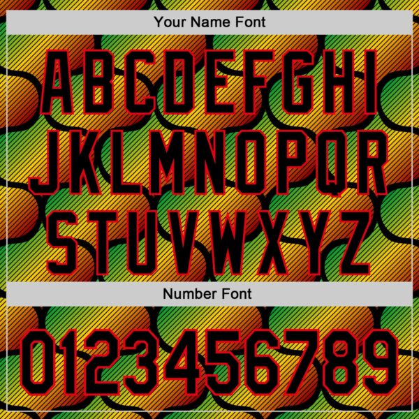 Custom Black Fire Red Green-Yellow 3D Pattern Design Black History Month Gradient African Ethnicity Style Authentic Baseball Jersey