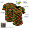 Custom Black Yellow Green-Red 3D Pattern Design Black History Month African Ethnicity Style Abstract Geometric Authentic Baseball Jersey