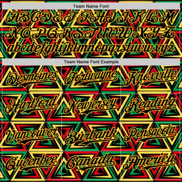 Custom Black Yellow Green-Red 3D Pattern Design Black History Month African Ethnicity Style Abstract Geometric Authentic Baseball Jersey