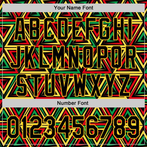 Custom Black Yellow Green-Red 3D Pattern Design Black History Month African Ethnicity Style Abstract Geometric Authentic Baseball Jersey
