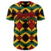 Custom Black Red Yellow-Green 3D Pattern Design Black History Month African Ethnicity Style Abstract Geometric Authentic Baseball Jersey