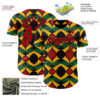 Custom Black Red Yellow-Green 3D Pattern Design Black History Month African Ethnicity Style Abstract Geometric Authentic Baseball Jersey