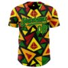 Custom Black Grass Green Red Light Yellow-Gold 3D Pattern Design Black History Month African Ethnicity Style Abstract Geometric Authentic Baseball Jersey