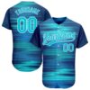Custom Royal Lakes Blue-White 3D Pattern Design Authentic Baseball Jersey