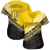 Custom Gold Gold-Black 3D Pattern Design Authentic Baseball Jersey