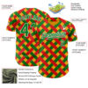 Custom Gold Grass Green Red-White 3D Pattern Design Black History Month African Ethnicity Style Abstract Geometric Authentic Baseball Jersey