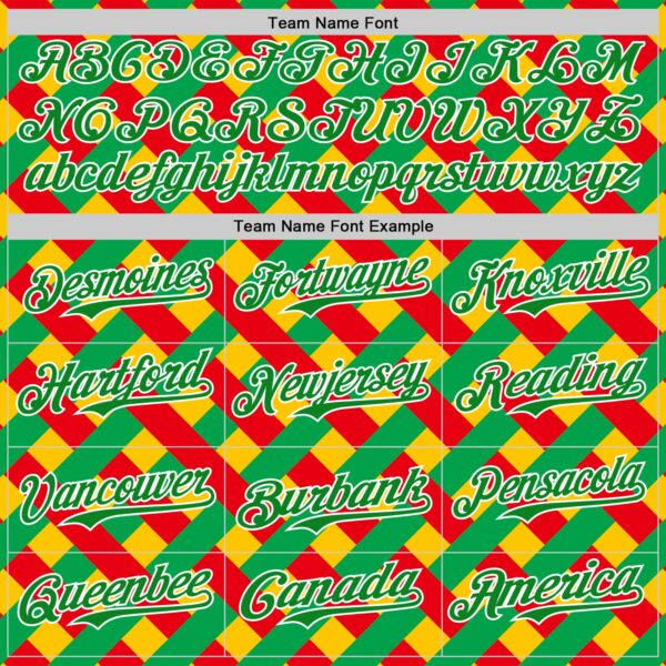 Custom Gold Grass Green Red-White 3D Pattern Design Black History Month African Ethnicity Style Abstract Geometric Authentic Baseball Jersey