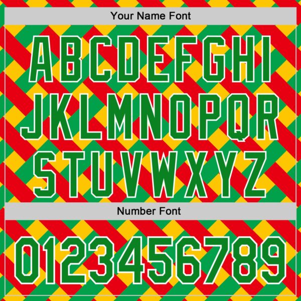 Custom Gold Grass Green Red-White 3D Pattern Design Black History Month African Ethnicity Style Abstract Geometric Authentic Baseball Jersey