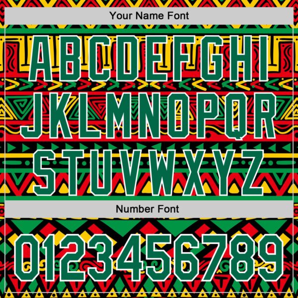 Custom Black Kelly Green Red Yellow-White 3D Pattern Design Black History Month African Ethnicity Style Abstract Geometric Authentic Baseball Jersey