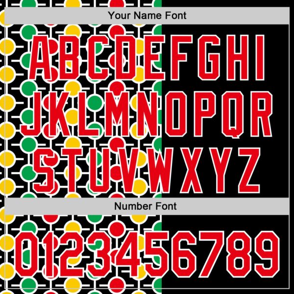 Custom Black Fire Red Yellow Green-White 3D Pattern Design Black History Month African Ethnicity Style Abstract Geometric Authentic Baseball Jersey