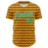 Custom Yellow Grass Green Red-White 3D Pattern Design Black History Month Abstract Geometric Authentic Baseball Jersey